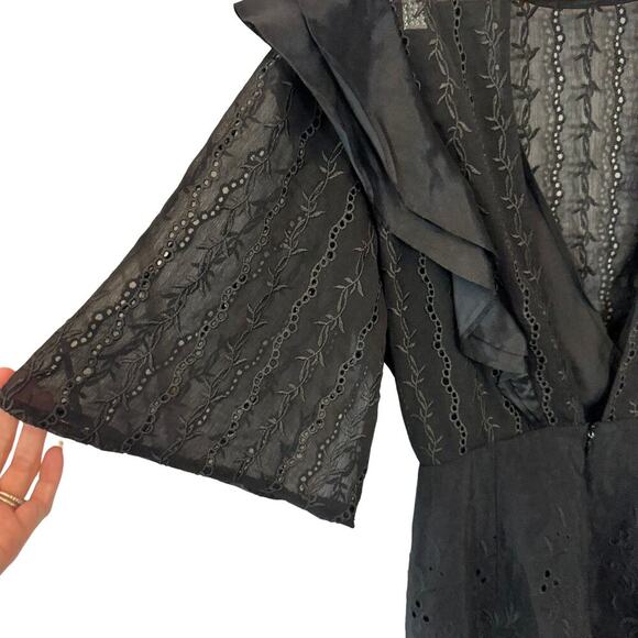 Free People Mackenzie Mini Dress - Black Eyelet + Open Back - Size 8 – NWT 🔥✨ - Picture 6 of 12